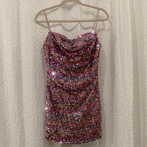Rainbow Sequin Mini Dress - Perfect for Taylor Swift Eras Tour!